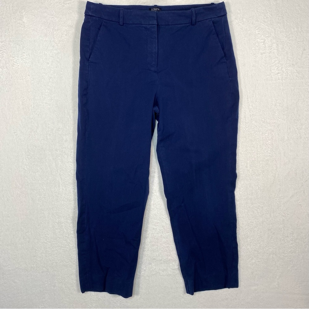 J.Crew Kallie Pants Women's Sz 12 Straight‎ Leg Blue Casual Career Ankle